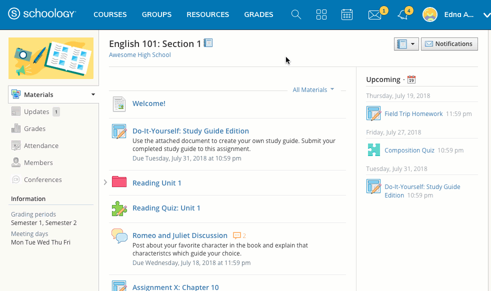 Submit an assignment from your browser.