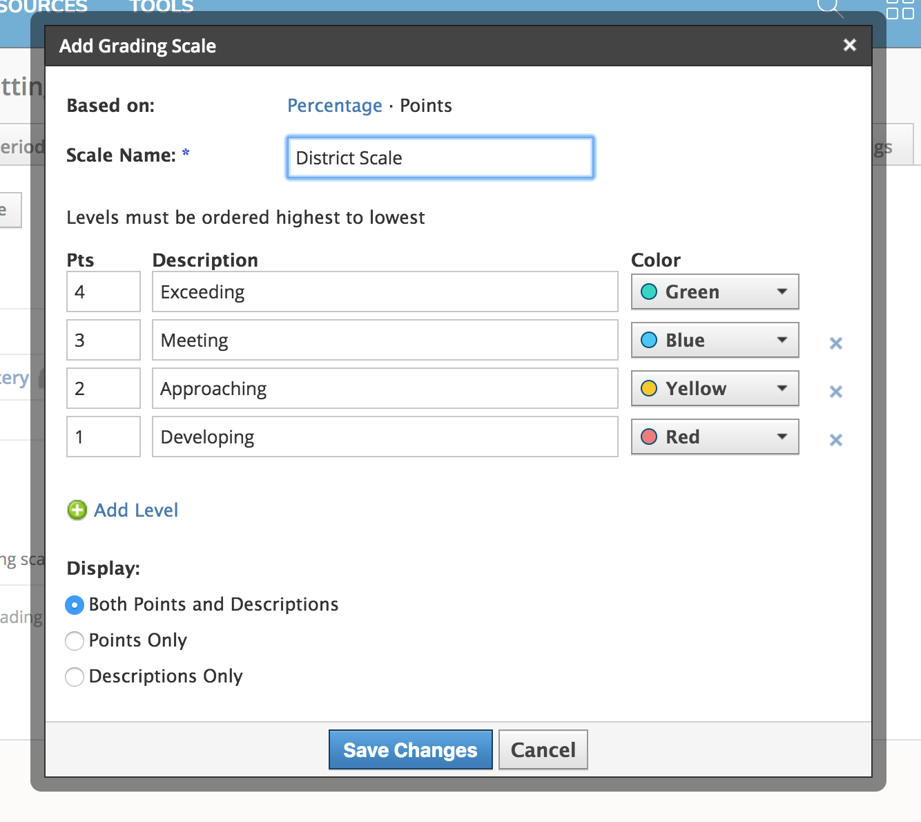 Scale Display Options with examples.