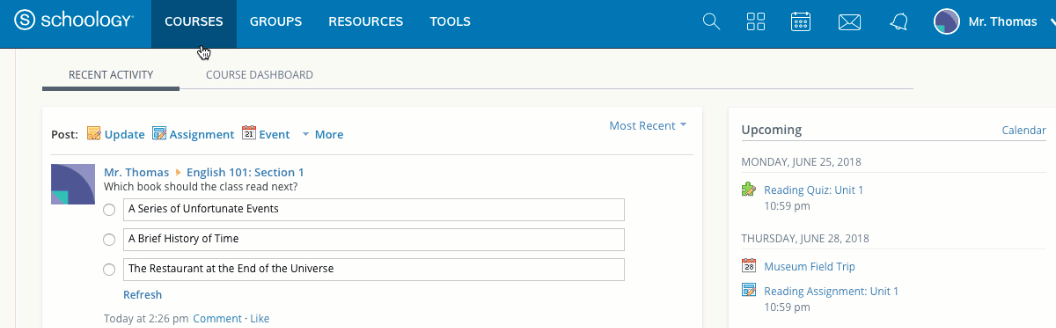 GIF of how to enable moderation for a course.