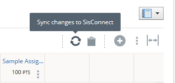 Syncing grades icon.