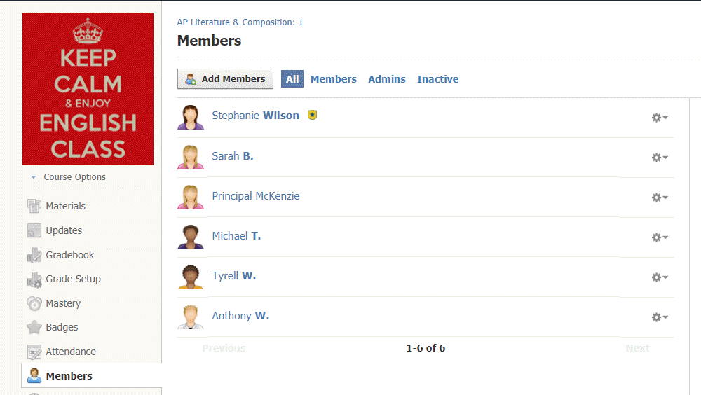 GIF of Assigning Roles within a Course.
